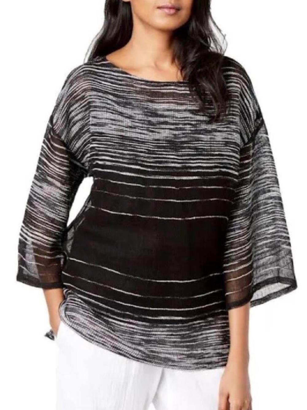 Eileen Fisher Illusion Top Organic Linen Blend